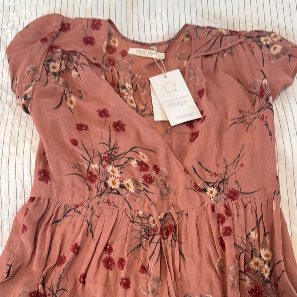 Christy Dawn Floral Dress in Pink and Red